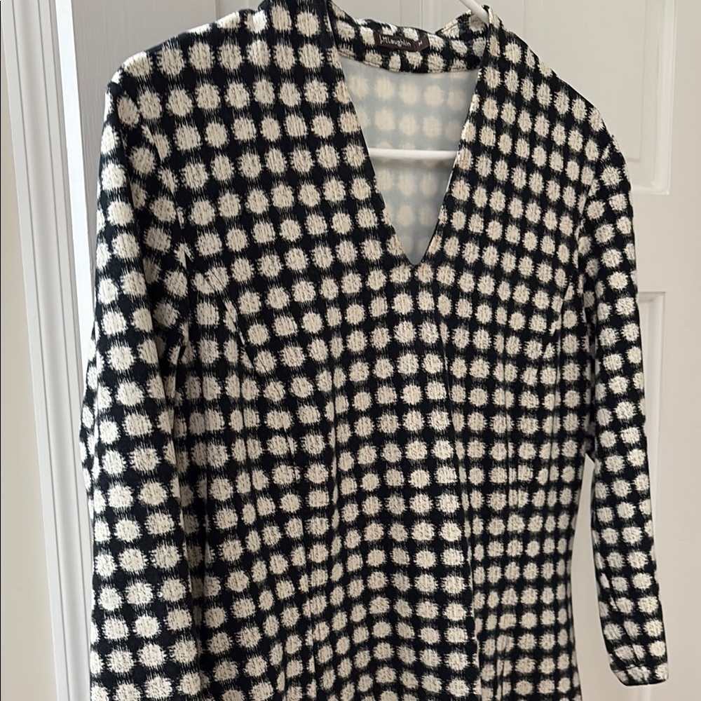 J. McLaughlin Black and White dot-patterned dress